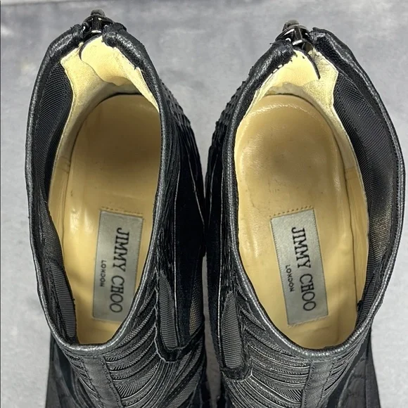 Jimmy Choo Snakeskin Platform Stiletto Ankle Boots Luxe Rare - Picture 9 of 11